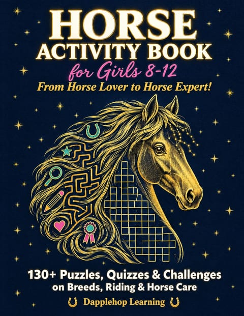 Cover of Horse Activity Book for Girls 8-12